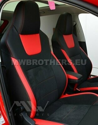 Leather series with red includes and red stitching