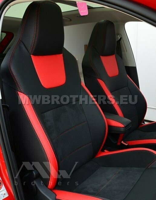 Leather series with red includes and red stitching