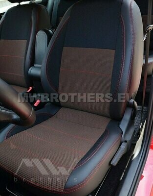 Comfort series with red textile and red stitching