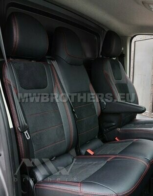 Leather series with red stitching