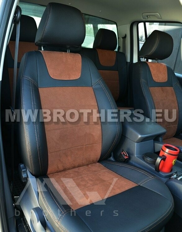 Leather series with brown alcantara and brown stitching