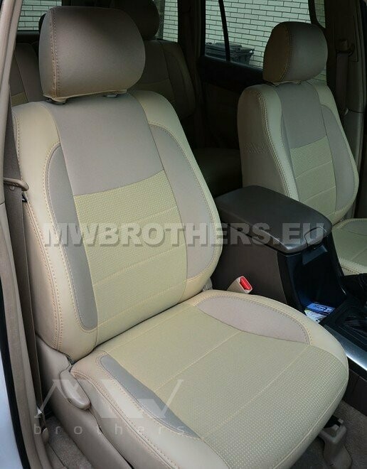 Comfort series with beige leather and beige textile and beige stitching