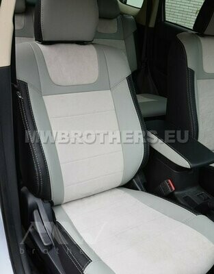 Leather series with gray alcantara and gray stitching