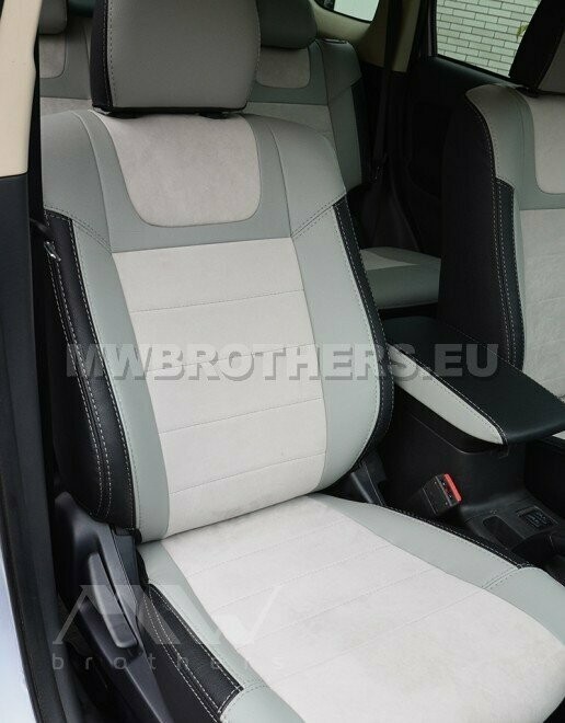 Leather series with gray alcantara and gray stitching