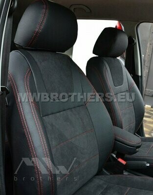 Leather series with red stitching