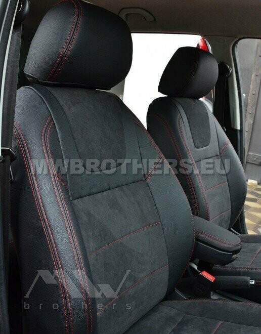 Leather series with red stitching