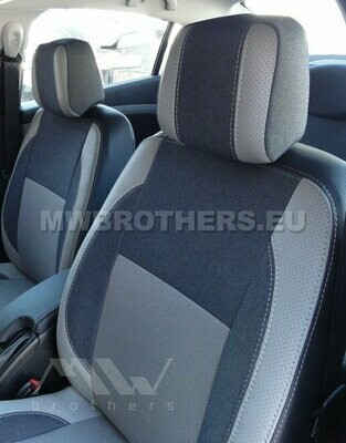 Comfort series with gray textile and white leather