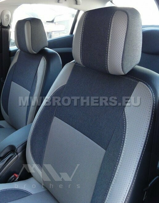 Comfort series with gray textile and white leather