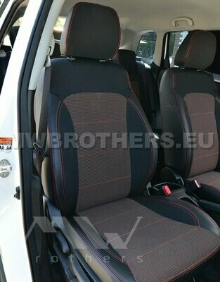 Comfort series with red textile and red stitching