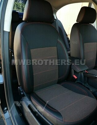 Comfort series with red textile and red stitching