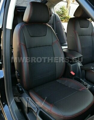 Dynamic series with red stitching