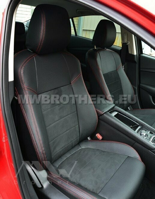 Leather series with red stitching