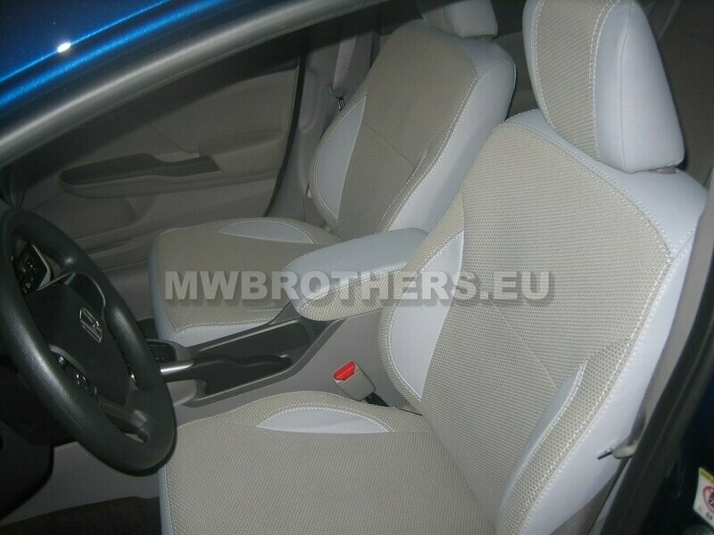 Comfort series with white leather and white textile and white stitching