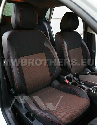 Comfort series with red textile and red stitching