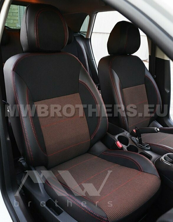 Comfort series with red textile and red stitching