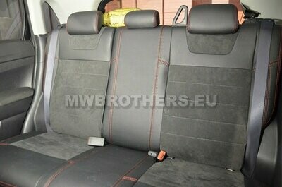 Leather series with red stitching