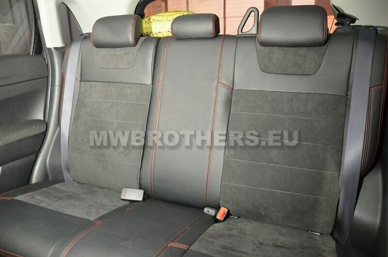 Leather series with red stitching