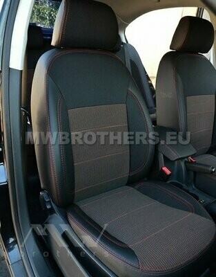 Comfort series with red textile and red stitching