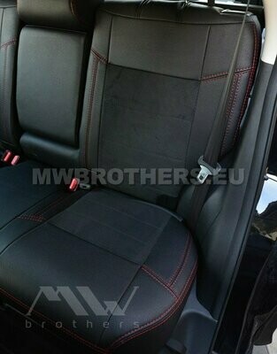 Leather series with red stitching