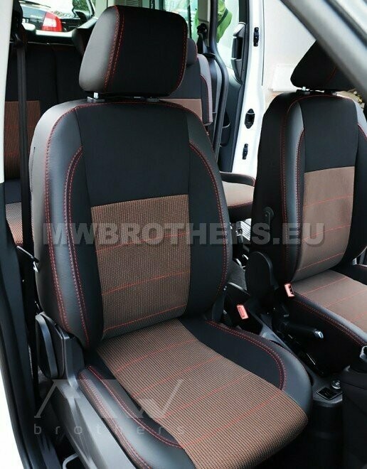 Comfort series with red textile and red stitching