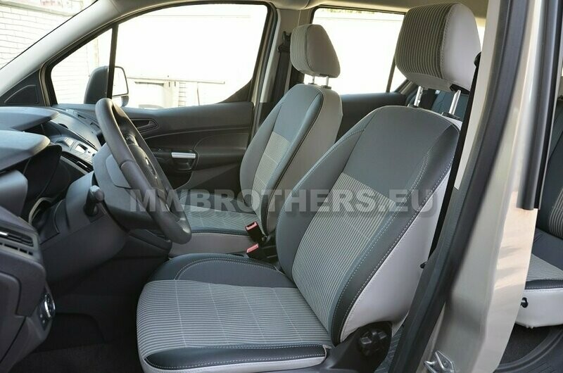 Comfort series with white leather and gray textile