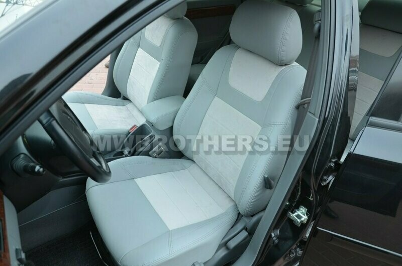Leather series with gray leather and beige alcantara