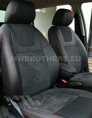 Leather series with red stitching