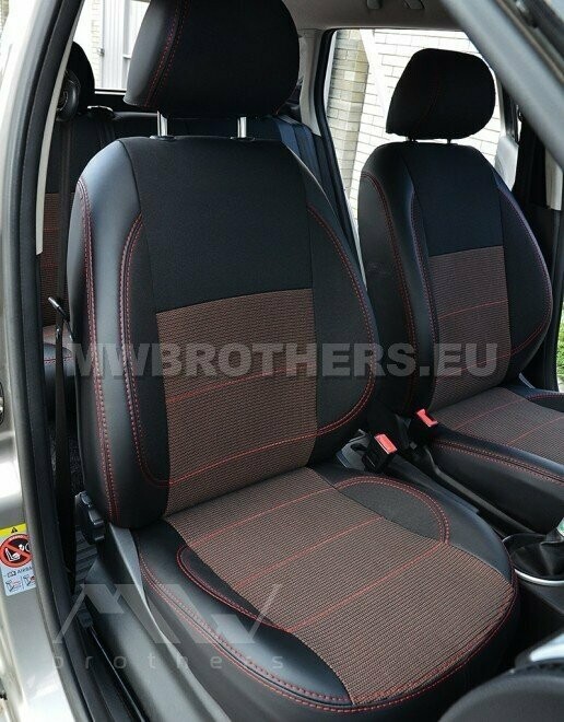 Comfort series with red textile and red stitching