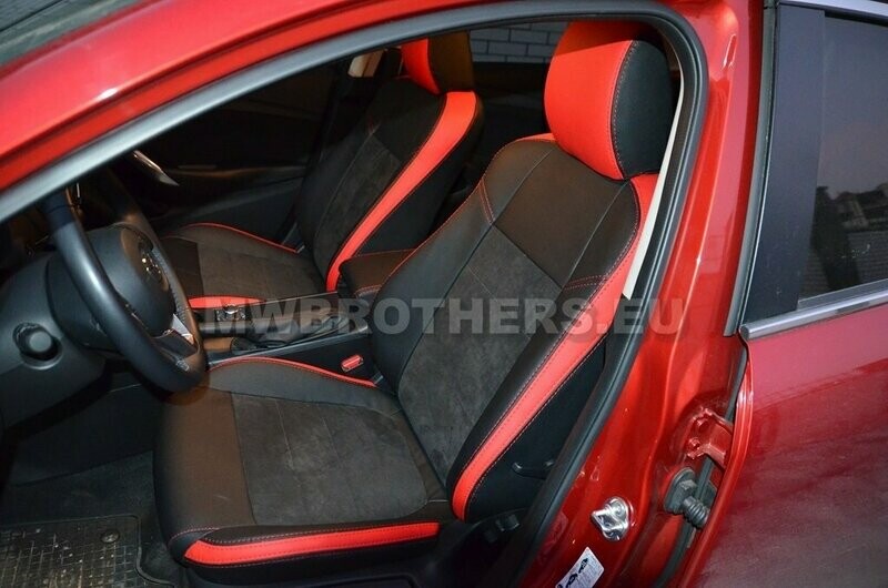 Leather series with red includes and red stitching