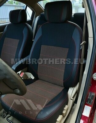 Comfort series with red textile and red stitching