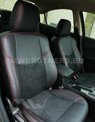 Leather series with red stitching