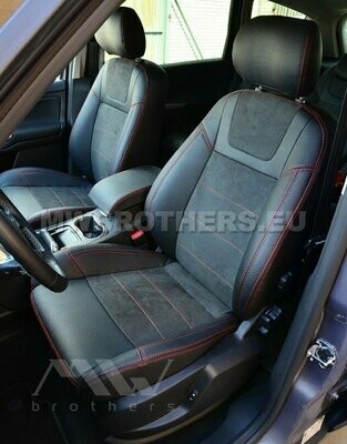 Leather series with red stitching