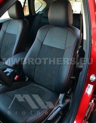 Leather series with red stitching