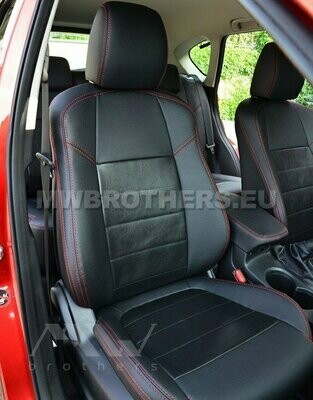 Leather series with red stitching and black leather