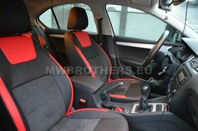 Leather series with red includes and red stitching