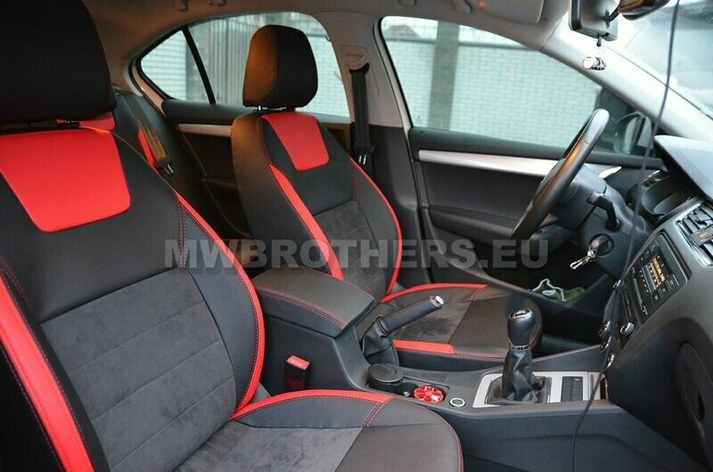 Leather series with red includes and red stitching