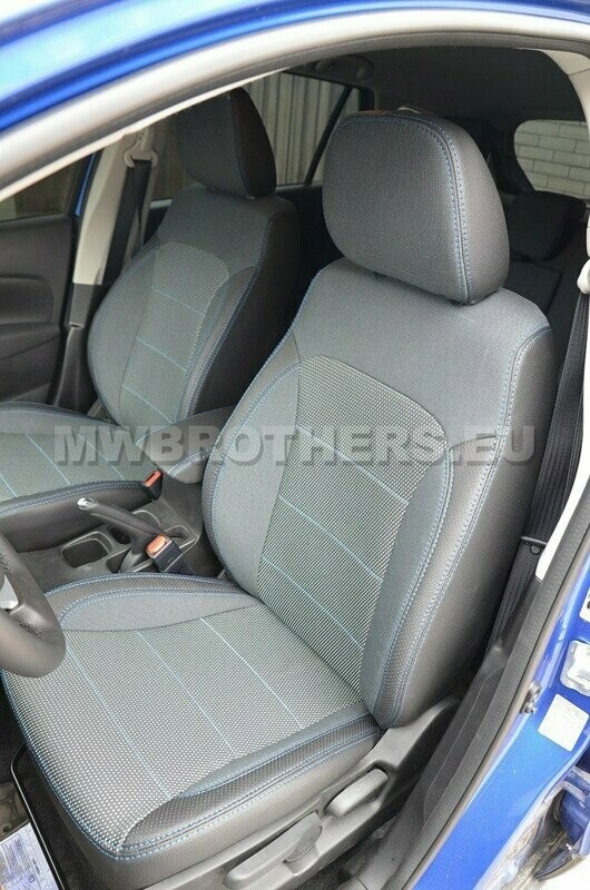 Comfort series with blue stitching