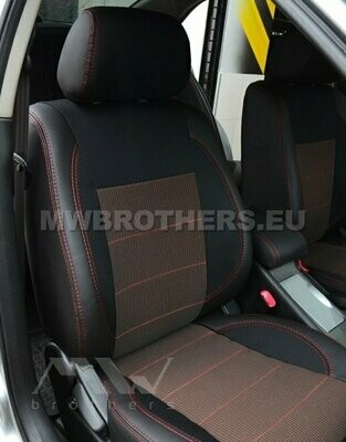 Comfort series with red textile and red stitching