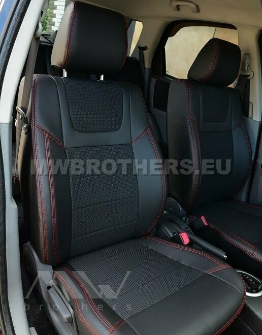 Dynamic series with red stitching