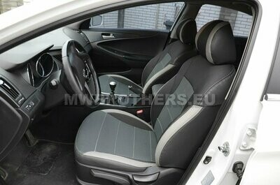 Comfort series with white leather and gray textile