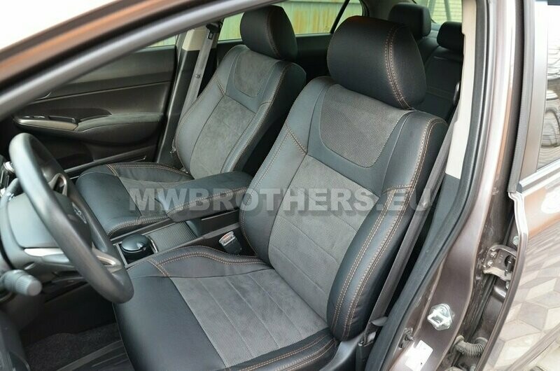 Leather series with brown stitching