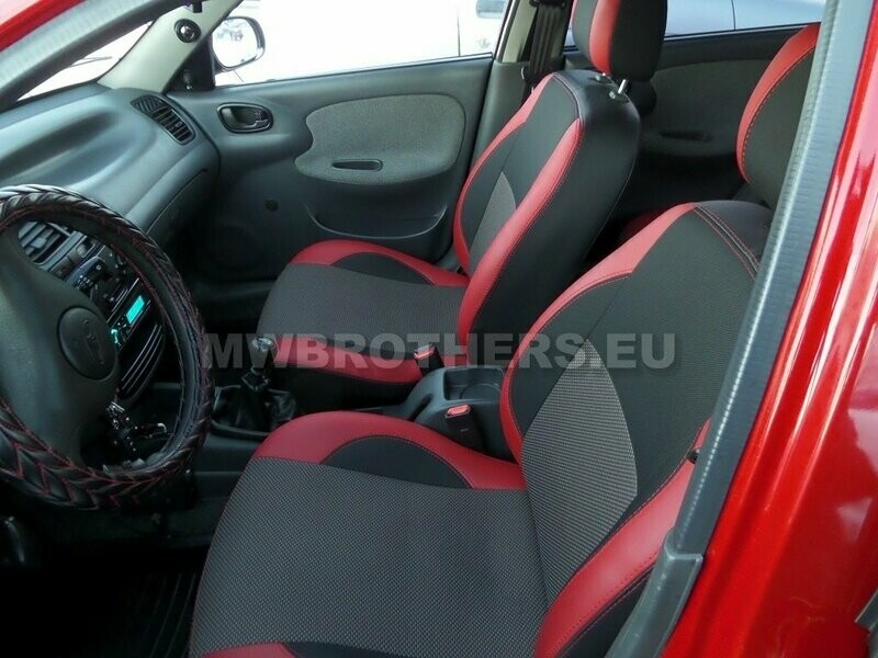 Comfort series with red stitching and red leather