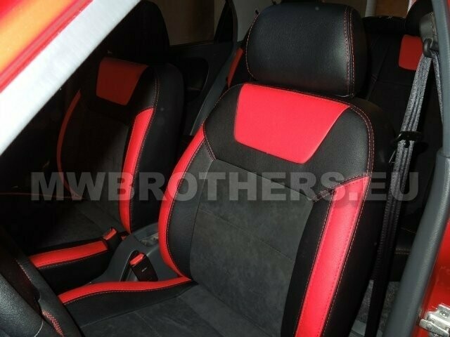 Leather series with red includes and red stitching