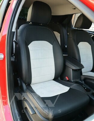 Leather series with white alcantara
