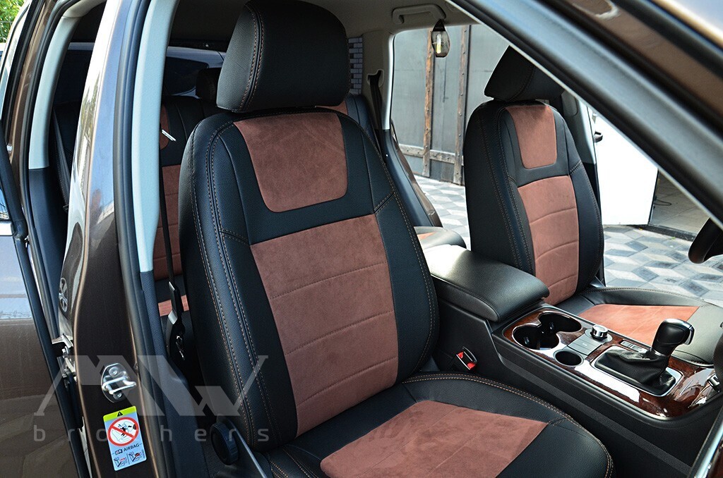 Leather series with brown alcantara