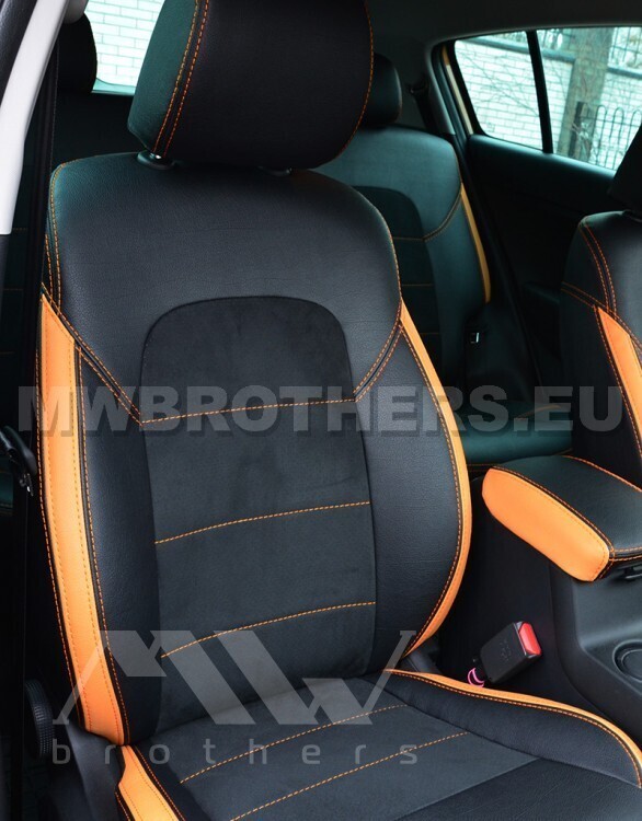 Leather series with orange includes and orange stitching