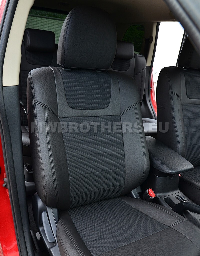 Dynamic series with black stitching