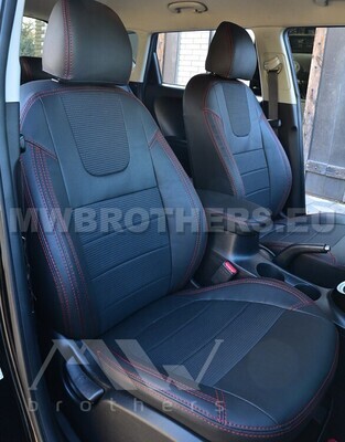 Dynamic series with red stitching