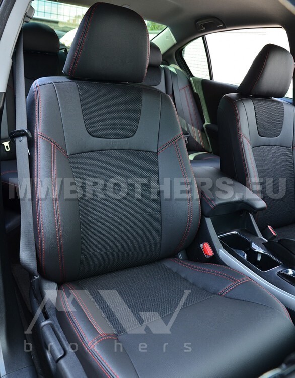 Dynamic series with red stitching