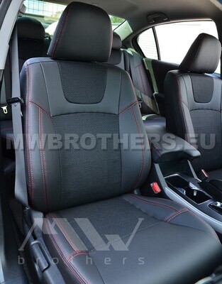 Dynamic series with red stitching